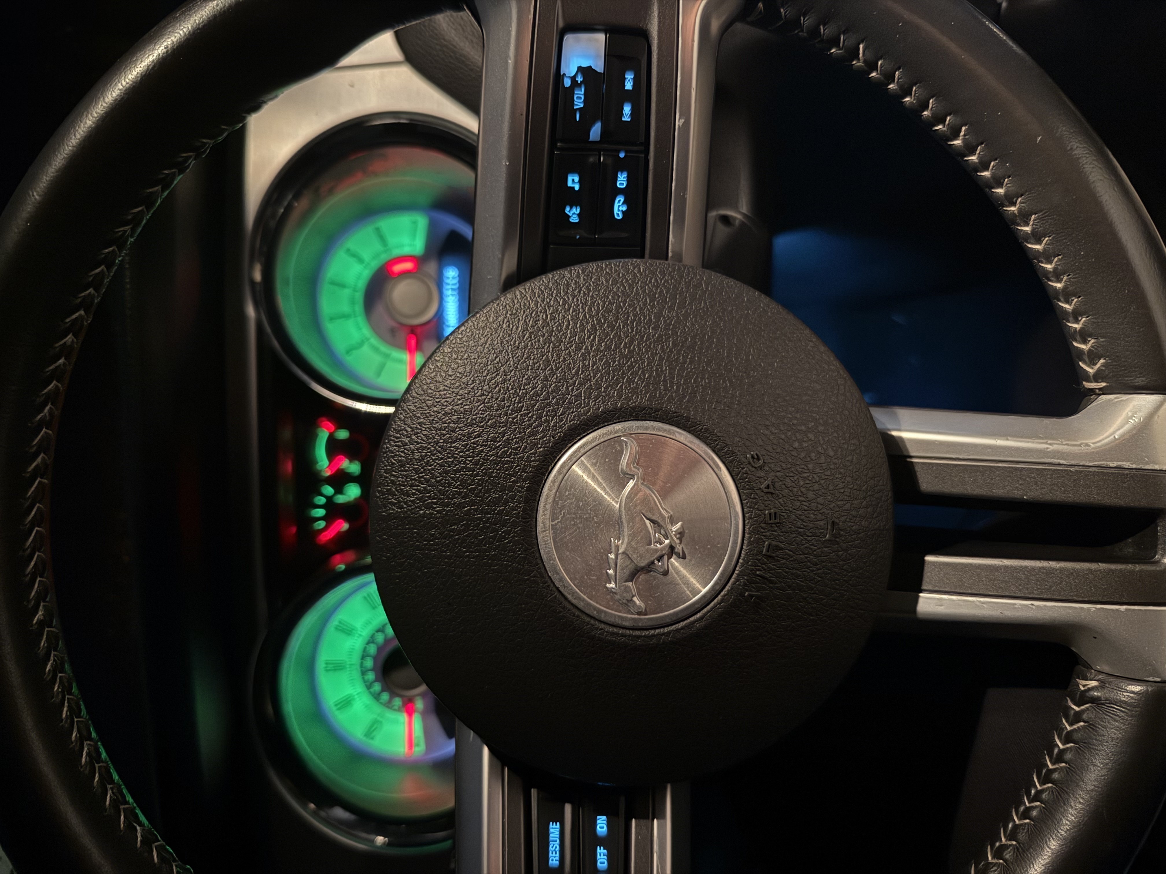 Mustang glowing dashboard