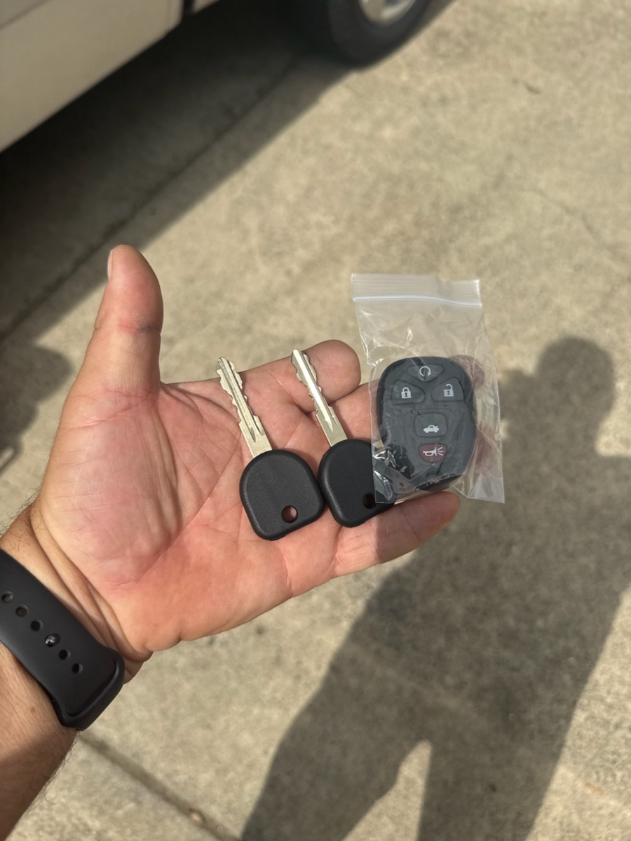 Chevrolet Silverado — two new keys and a new remote, done in the driveway.