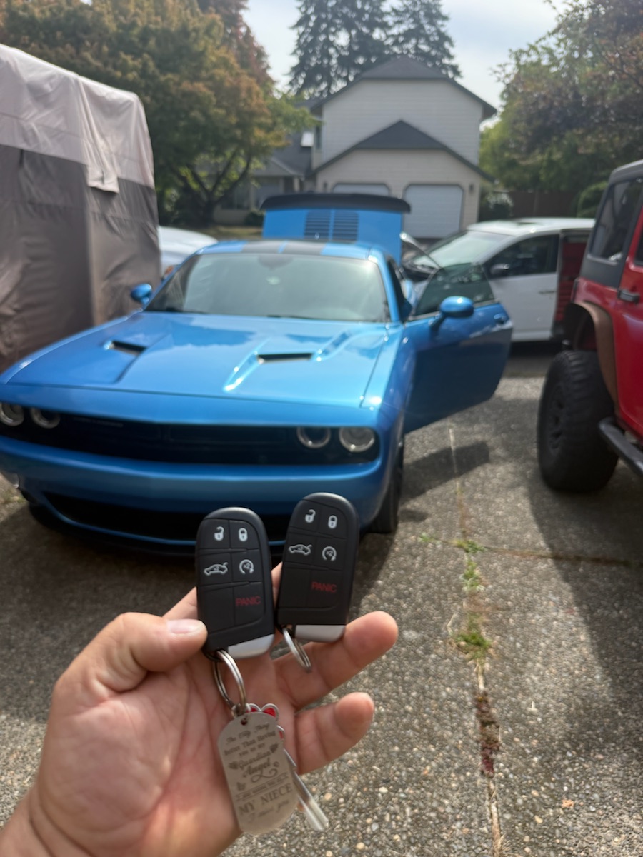 2016 Dodge Challenger — two new smart keys programmed in the customer's driveway.