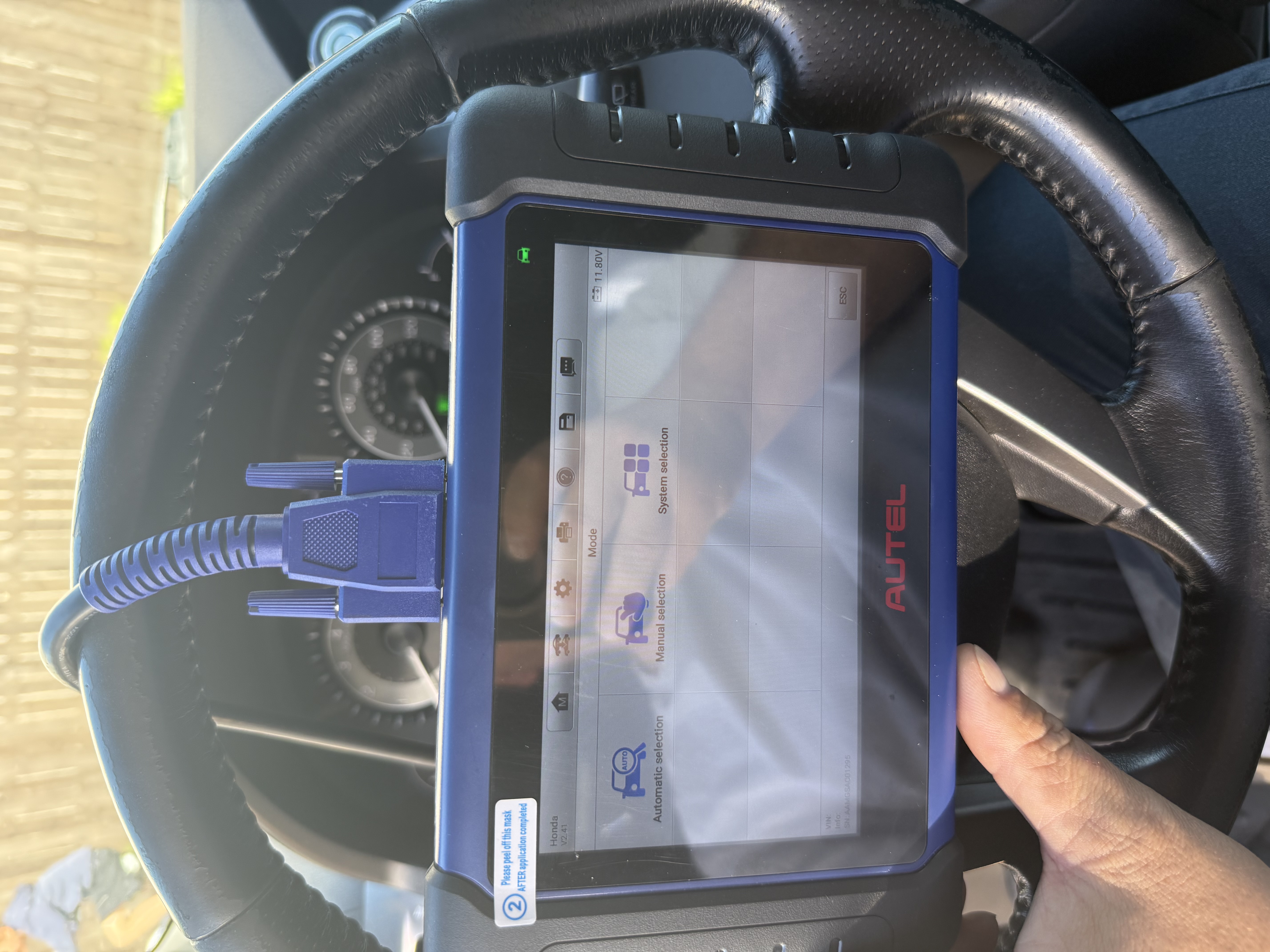 Autel programmer screen