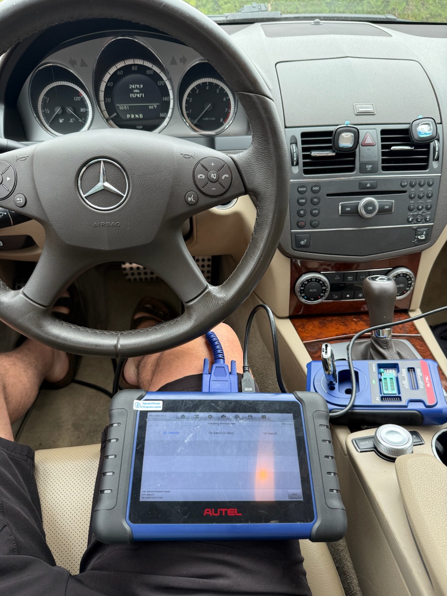 Mercedes-Benz C-Class (W204) — keys programmed on-site with the Autel IM508 and XP400.