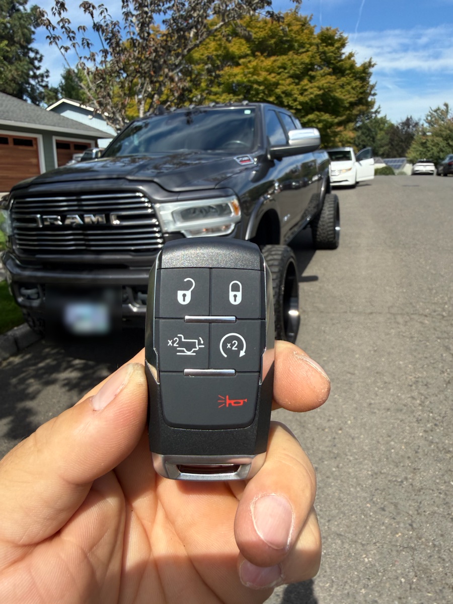 2023 Ram Heavy Duty — new smart key with remote start and tailgate.