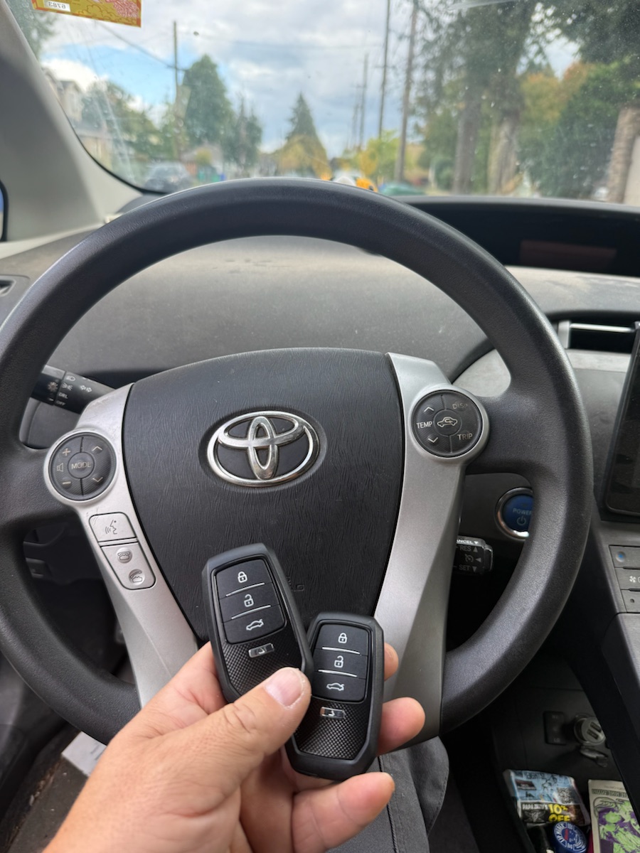 Toyota Prius — two new smart keys programmed on-site.