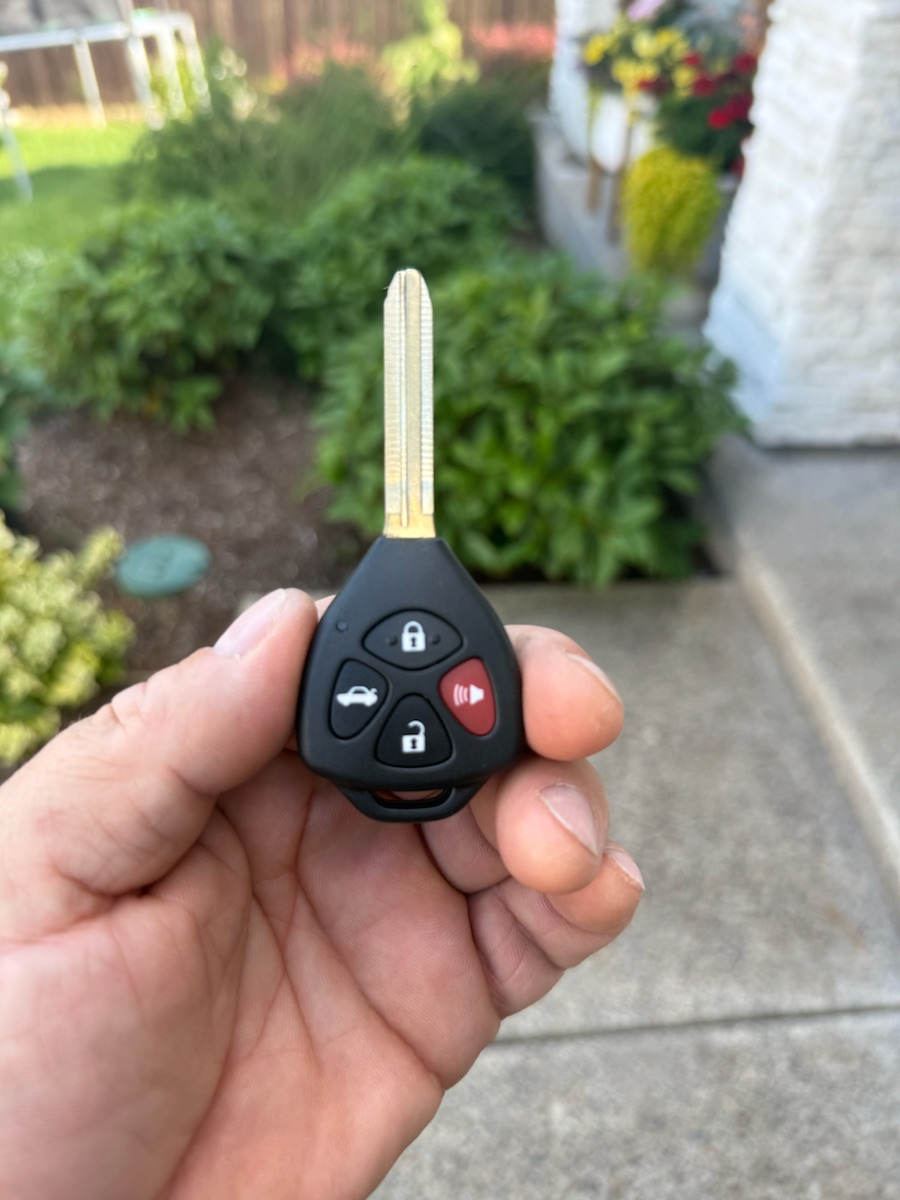 Toyota remote head key — we carry Toyota keys in the van.